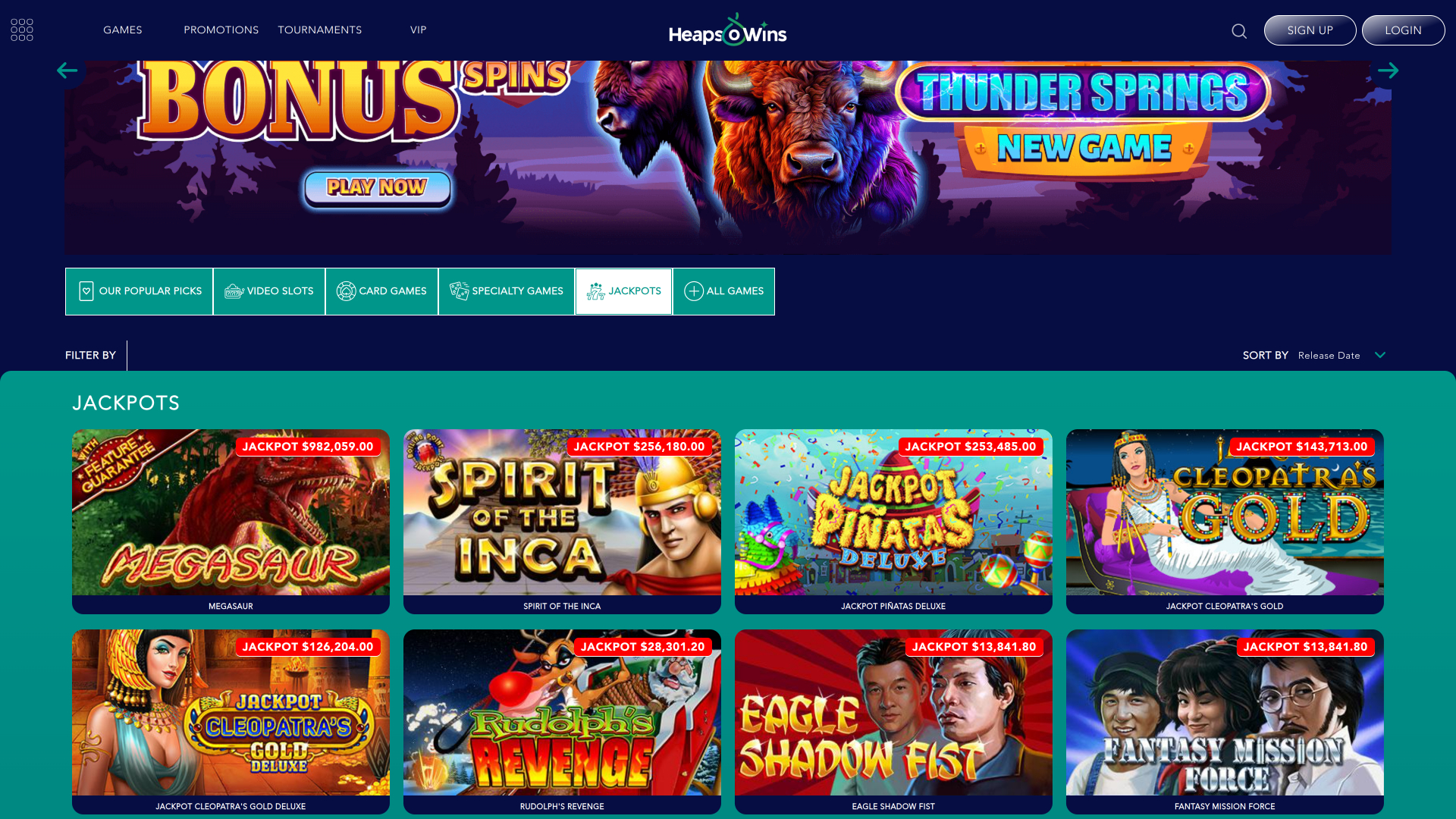 Heapsowins Casino table games